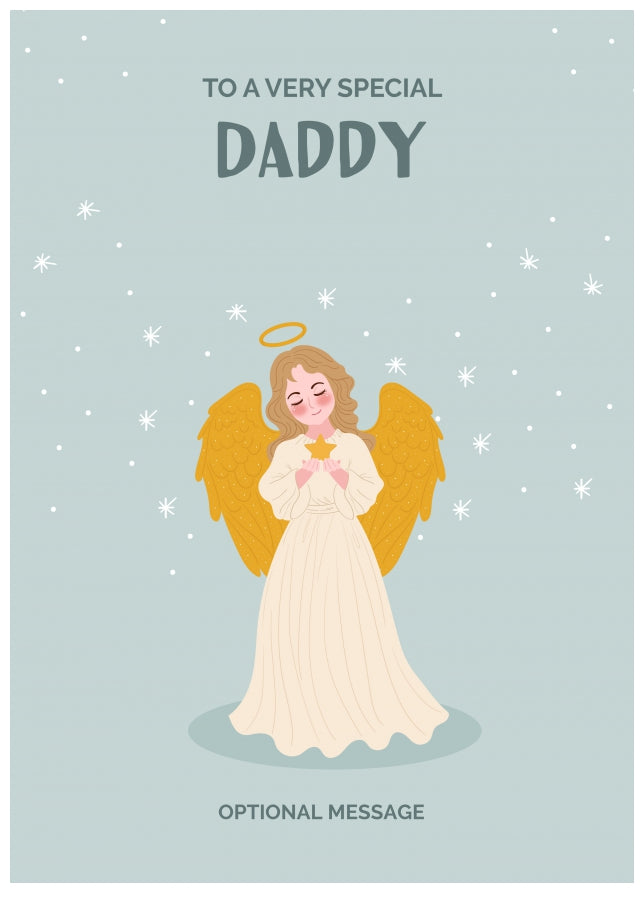 Festive Angel Christmas Card for Daddy - Traditional Cards