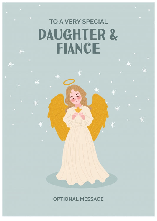 Festive Angel Christmas Card for Daughter & Fiance - Traditional Cards