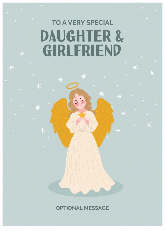 Festive Angel Christmas Card for Daughter & Girlfriend - Traditional Cards