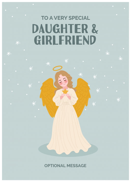 Festive Angel Christmas Card for Daughter & Girlfriend - Traditional Cards