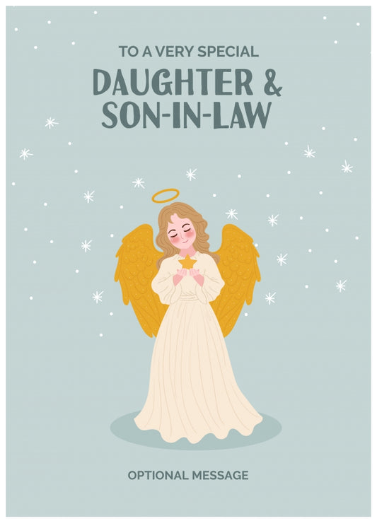 Festive Angel Christmas Card for Daughter & Son-in-law - Traditional Cards