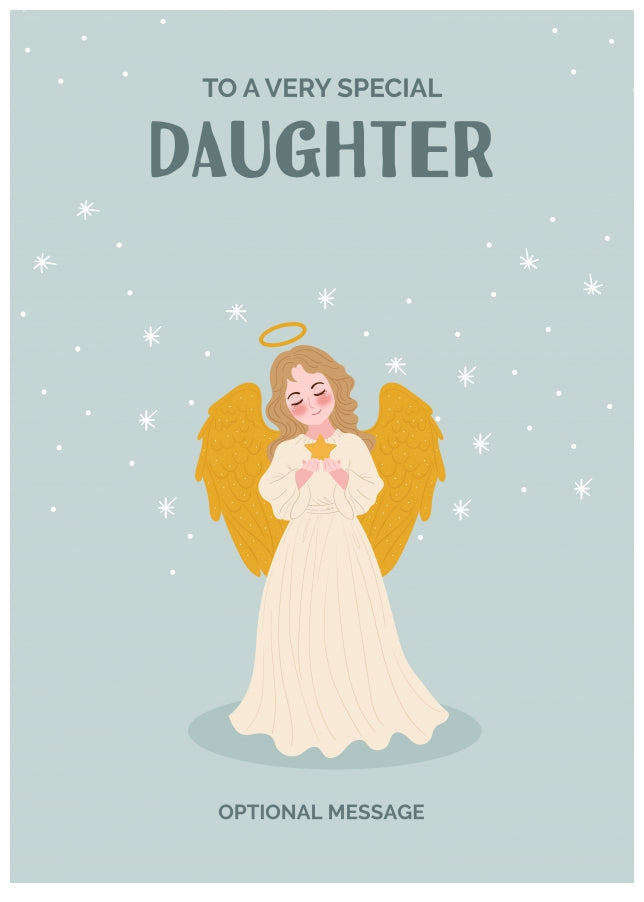 Festive Angel Christmas Card for Daughter - Traditional Cards