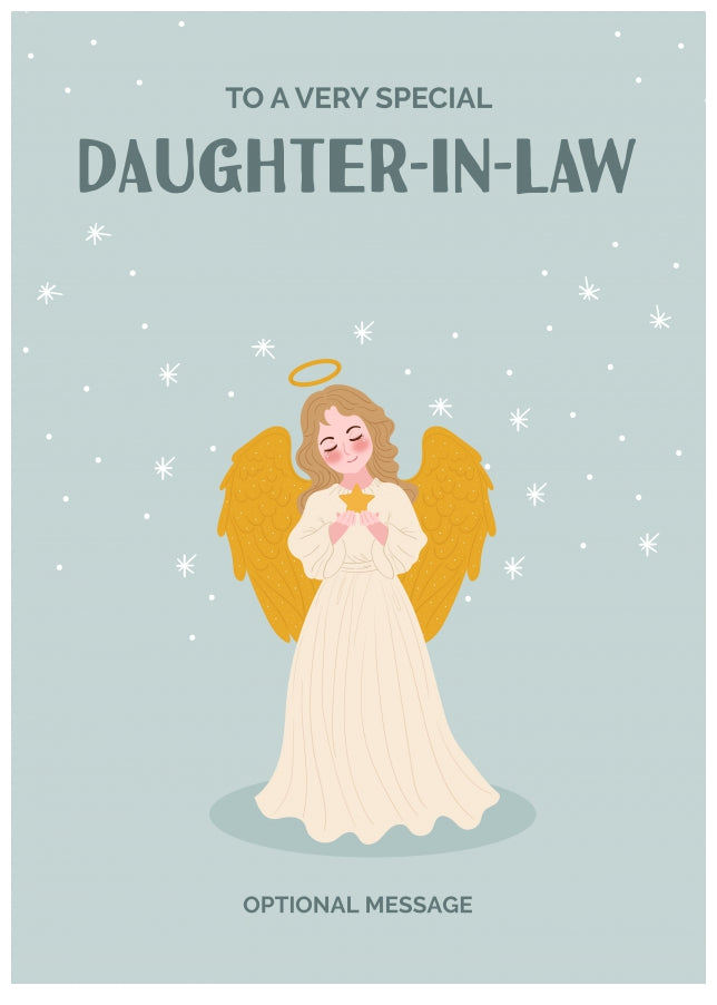 Festive Angel Christmas Card for Daughter-in-law - Traditional Cards