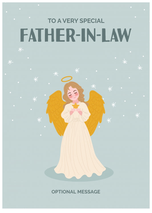 Festive Angel Christmas Card for Father-in-law - Traditional Cards