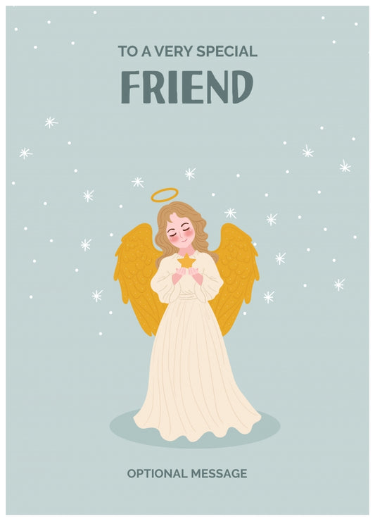 Festive Angel Christmas Card for Friend - Traditional Cards