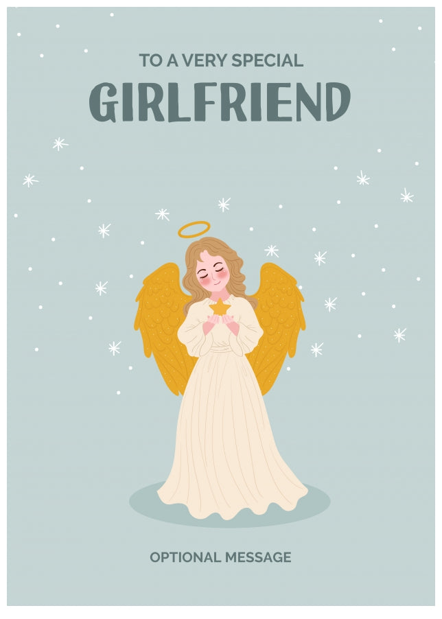 Festive Angel Christmas Card for Girlfriend - Traditional Cards