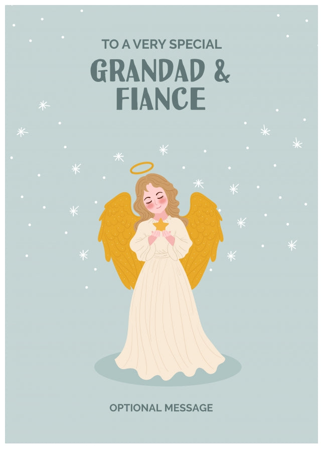 Festive Angel Christmas Card for Grandad & Fiance - Traditional Cards