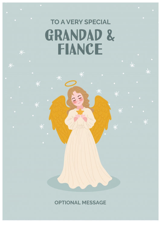 Festive Angel Christmas Card for Grandad & Fiance - Traditional Cards