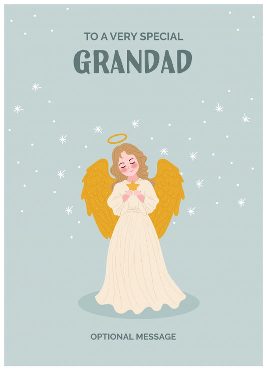 Festive Angel Christmas Card for Grandad - Traditional Cards