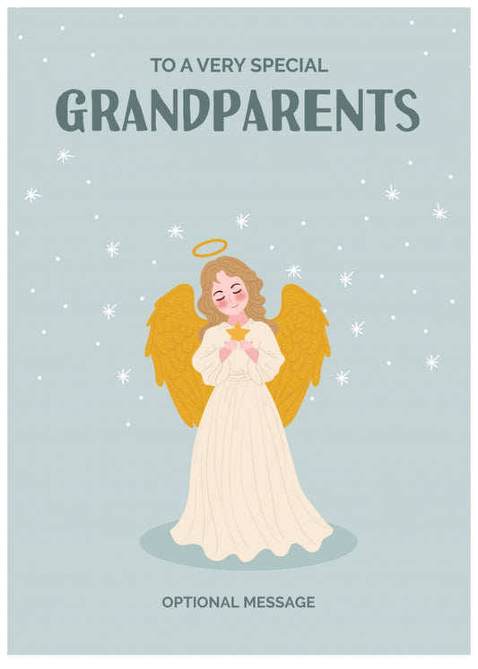 Festive Angel Christmas Card for Grandparents - Traditional Cards