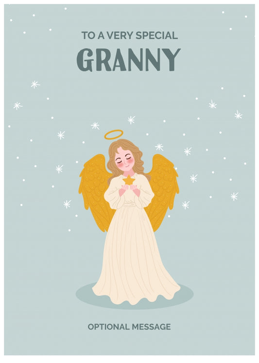 Festive Angel Christmas Card for Granny - Traditional Cards