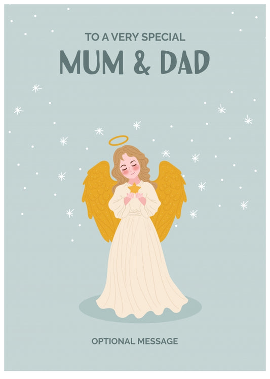 Festive Angel Christmas Card for Mum & Dad - Traditional Cards