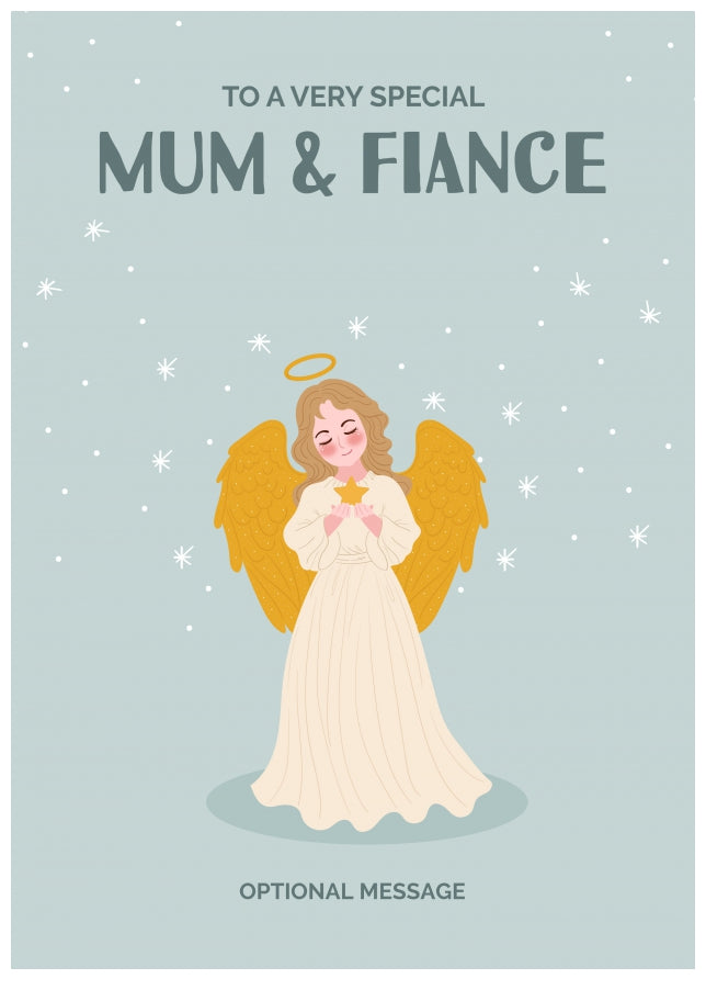 Festive Angel Christmas Card for Mum & Fiance - Traditional Cards