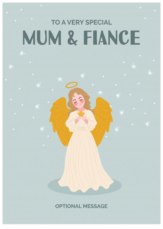 Festive Angel Christmas Card for Mum & Fiance - Traditional Cards