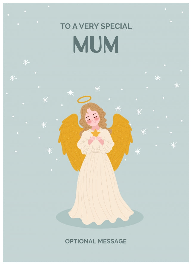 Festive Angel Christmas Card for Mum - Traditional Cards