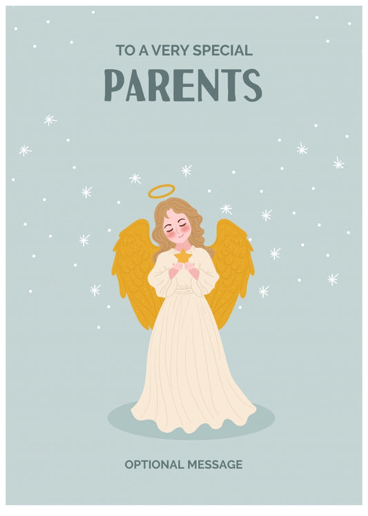 Festive Angel Christmas Card for Parents - Traditional Cards