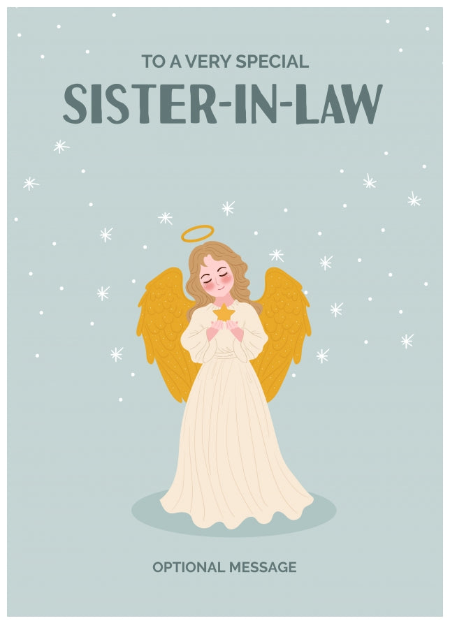 Festive Angel Christmas Card for Sister-in-law - Traditional Cards