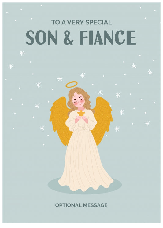 Festive Angel Christmas Card for Son & Fiance - Traditional Cards