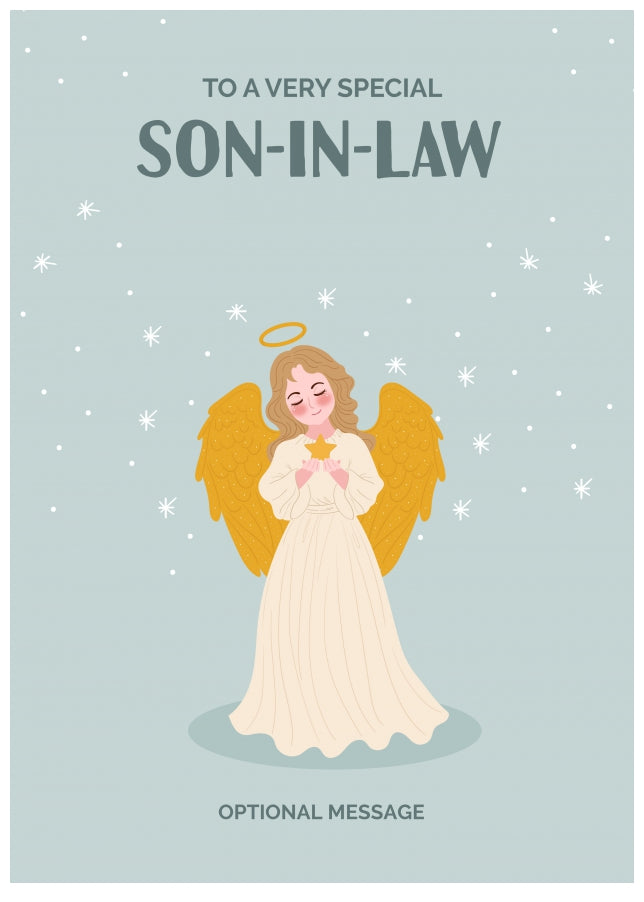 Festive Angel Christmas Card for Son-in-law - Traditional Cards