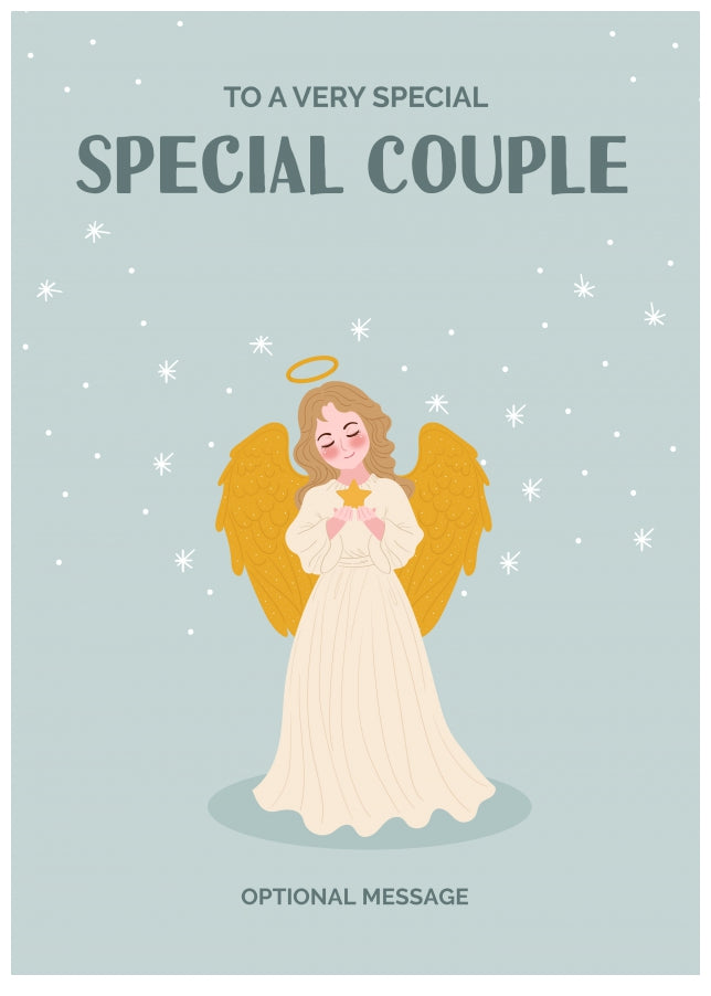 Festive Angel Christmas Card for Special Couple - Traditional Cards