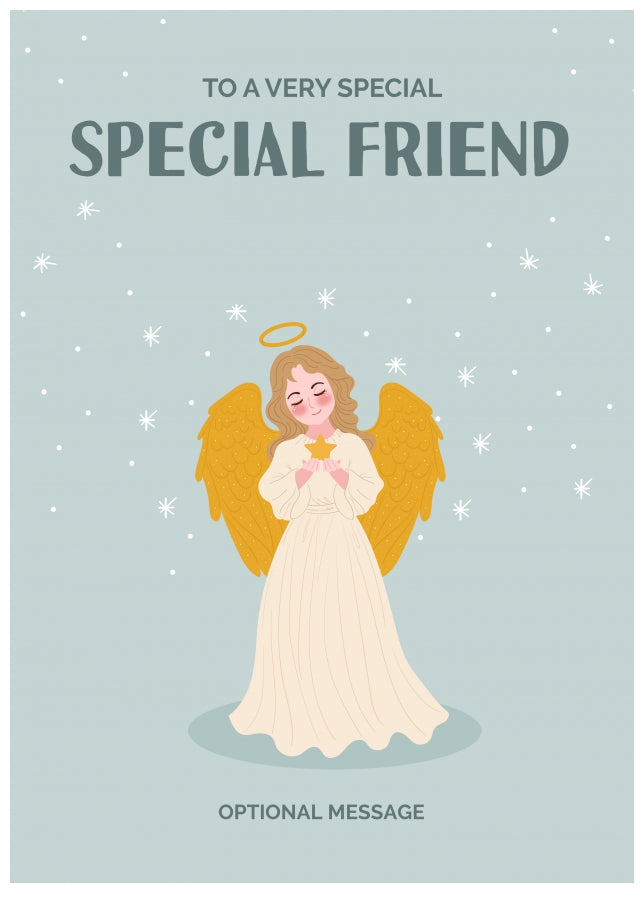 Festive Angel Christmas Card for Special Friend - Traditional Cards