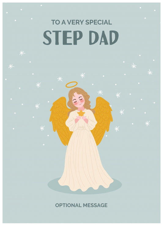 Festive Angel Christmas Card for Step Dad - Traditional Cards