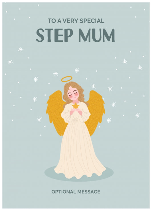 Festive Angel Christmas Card for Step Mum - Traditional Cards