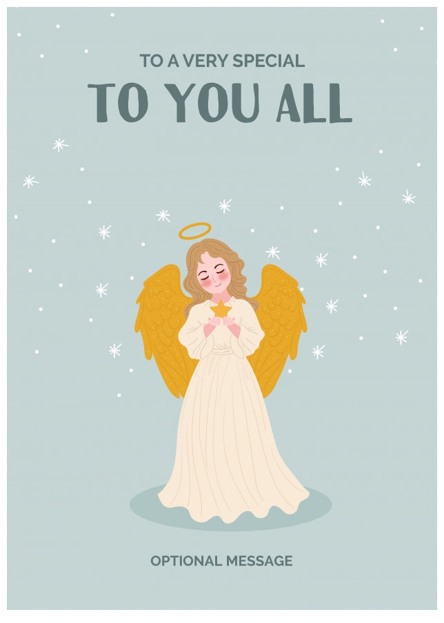 Festive Angel Christmas Card for To You All - Traditional Cards