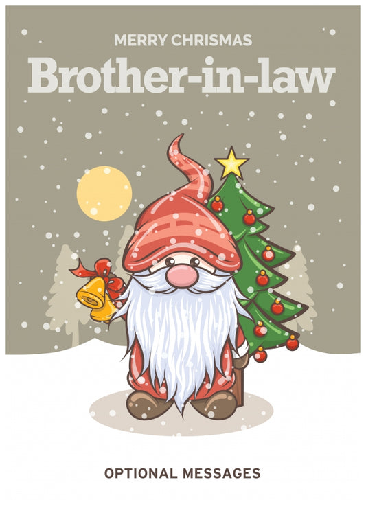 Merry Christmas Card for Brother-in-law - Festive Gnome