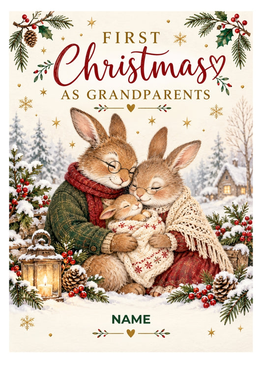 Personalised First Christmas as Grandparents Card