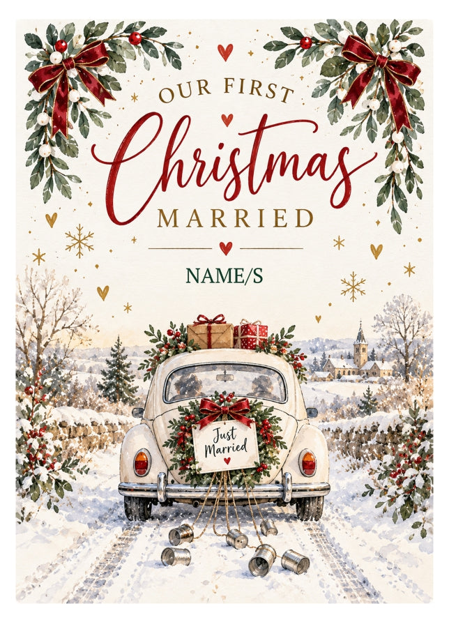Personalised First Christmas Married Card