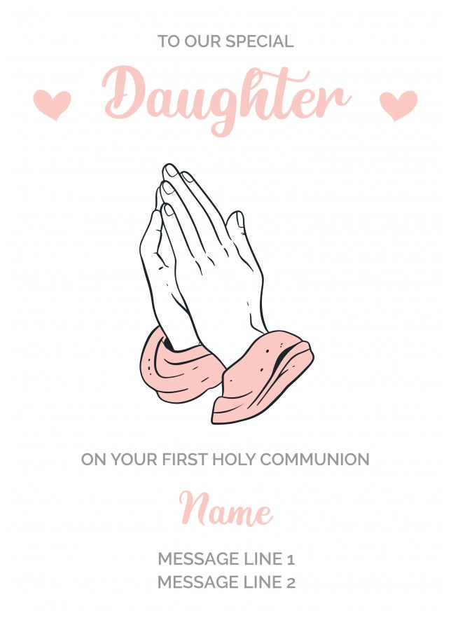 Personalised First Holy Communion Card (Daughter)