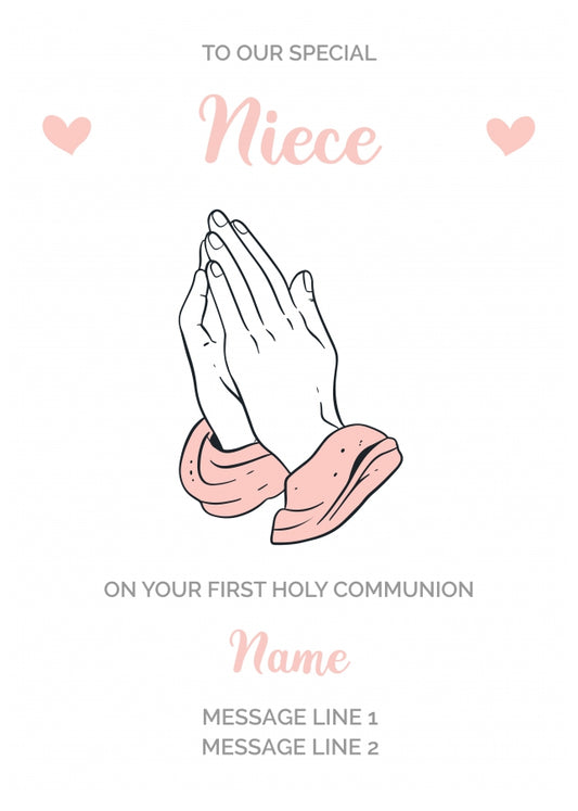 Personalised First Holy Communion Card (Niece)