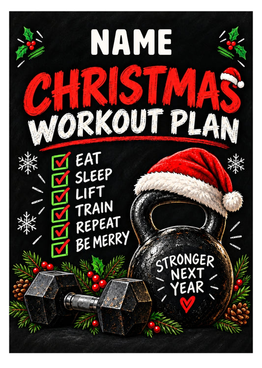 Personalised Fitness Christmas Card for Her or Him