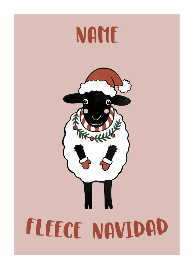 Funny Feliz Navidad Christmas Card - Humorous Sheep Pun Single Xmas Card