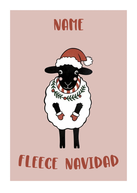 Funny Feliz Navidad Christmas Card - Humorous Sheep Pun Single Xmas Card