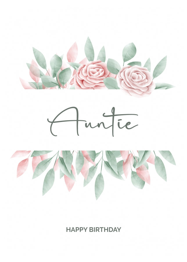 Special Auntie Birthday Card - Floral Birthday Cards for Her