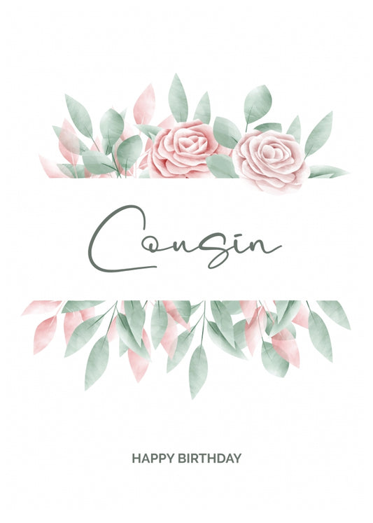 Special Cousin Birthday Card - Floral Birthday Cards for Her