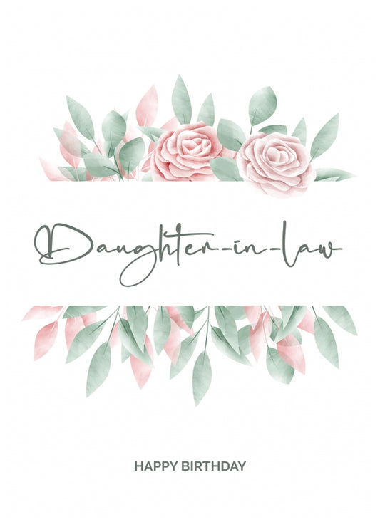 Special Daughter-in-Law Birthday Card - Floral Birthday Cards for Her