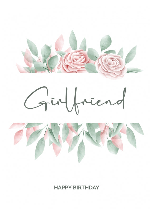 Special Girlfriend Birthday Card - Floral Birthday Cards for Her