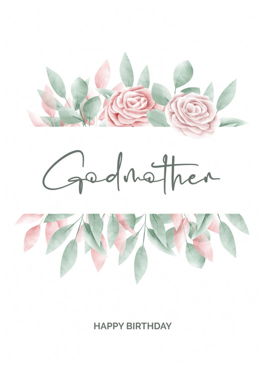Special Godmother Birthday Card - Floral Birthday Cards for Her