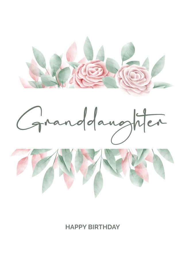 Special Granddaughter Birthday Card - Floral Birthday Cards for Her