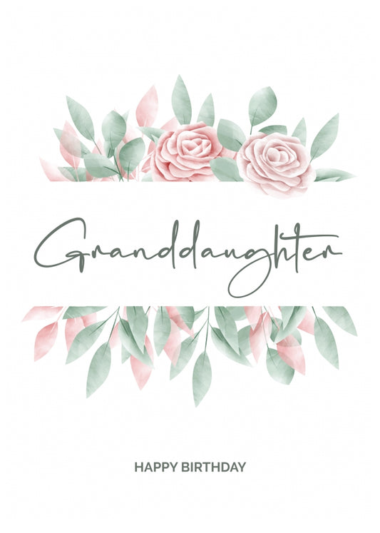 Special Granddaughter Birthday Card - Floral Birthday Cards for Her