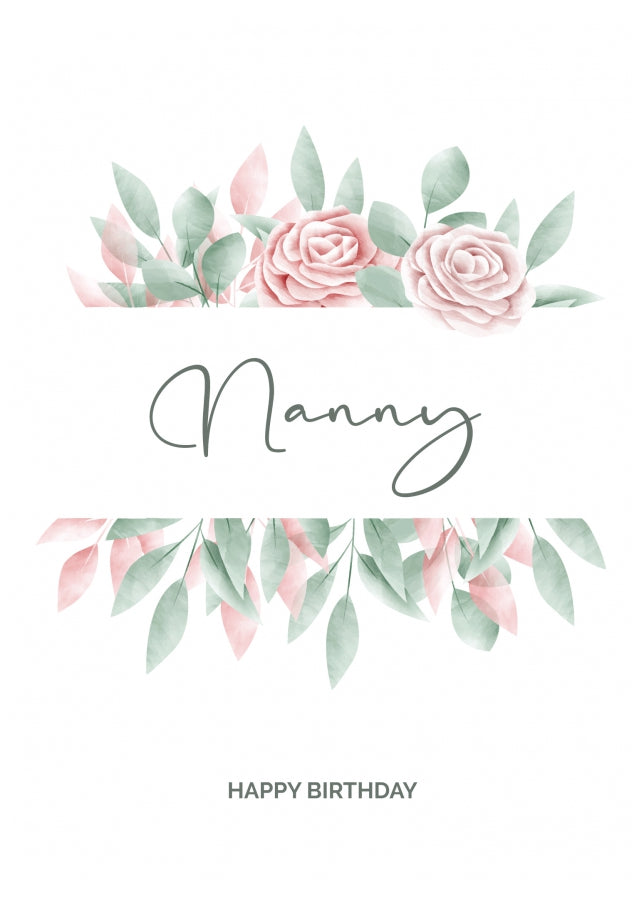 Special Nanny Birthday Card - Floral Birthday Cards for Her