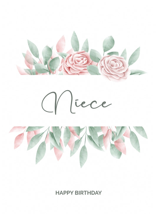 Special Niece Birthday Card - Floral Birthday Cards for Her