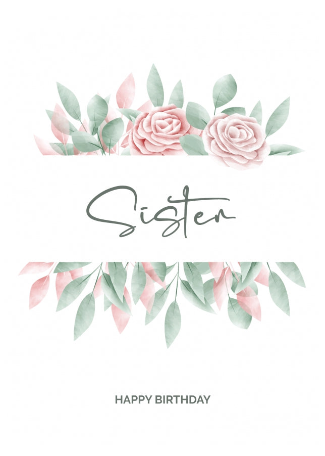 Special Sister Birthday Card - Floral Birthday Cards for Her