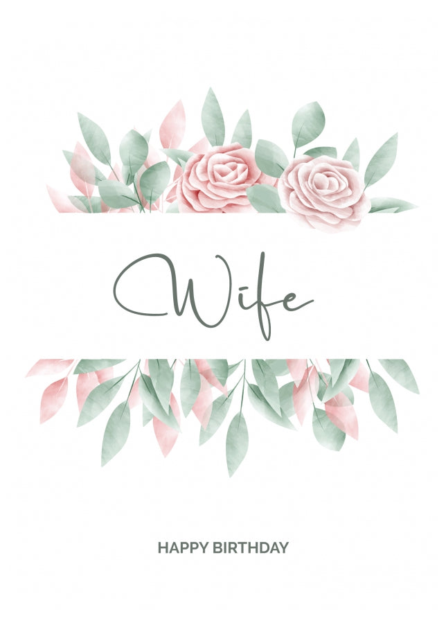 Special Wife Birthday Card - Floral Birthday Cards for Her