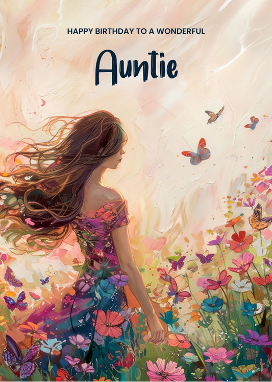 Elegant Birthday Card for Auntie