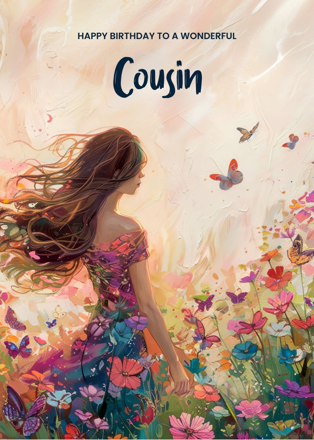 Elegant Birthday Card for Cousin