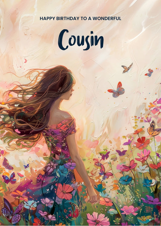 Elegant Birthday Card for Cousin
